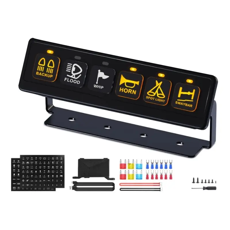 

Universal 12V/24V BA60 6 Gang Wireless Switch Panel Relay Switch Box For Car ATV Auxiliary Swtich Control Panel