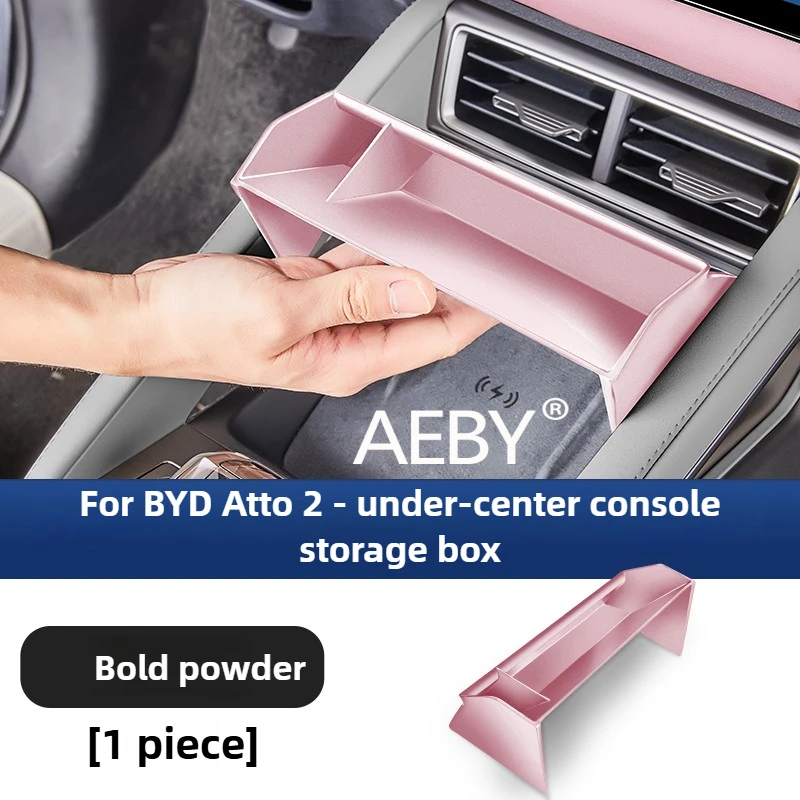 AEBY voor BYD Atto 2 2024-2025 opbergdoos onder console, uitschuifbare lade voor voorstoelen, antislipmat, eenvoudige installatie, stevig