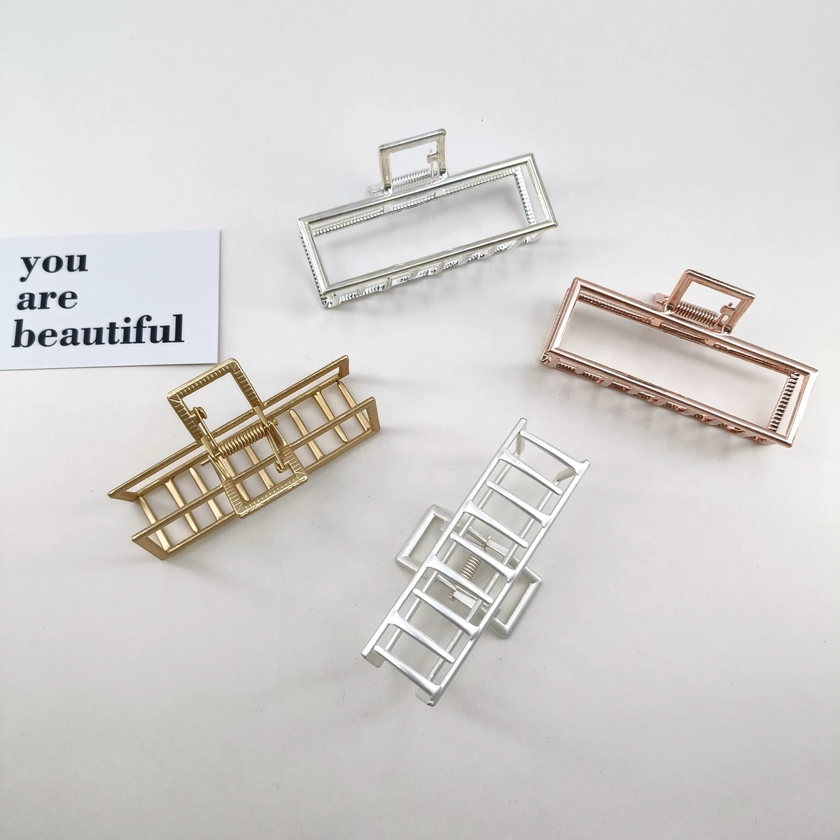 GoldHollow Geometric Hair Clips Metal Hair Claw Cross Hairclip Headband Hairpin Sliver Hair Crab Women Fashion Hair