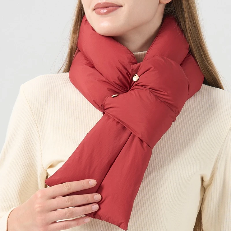 

Cross-winter scarf, women's outdoor warm scarf, men's cold-proof Korean-style neck protection down scarf