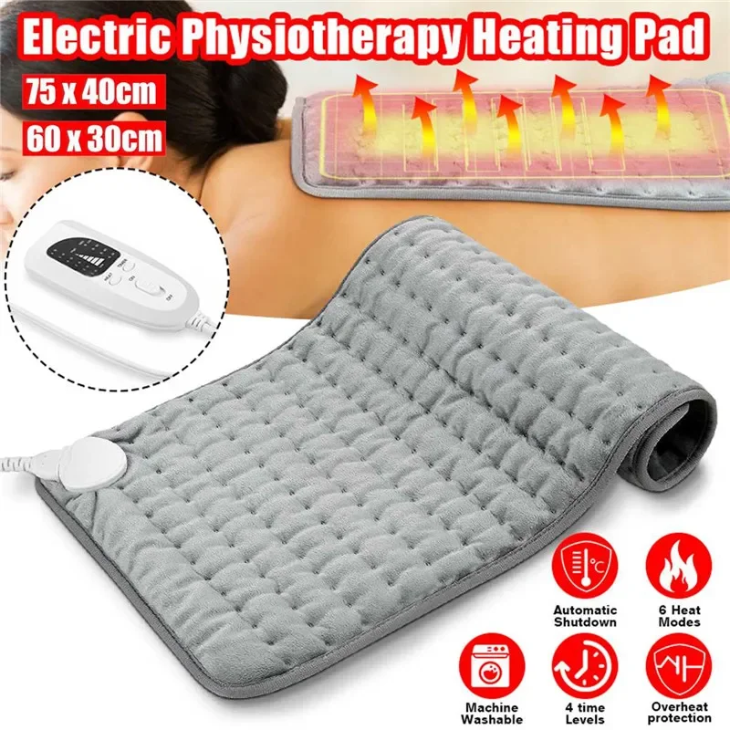 

110V-240V Heating Pad Blanket Timer Physiotherapy Heating Pad Shoulder Neck Back Spine Leg Pain Relief Winter Warm