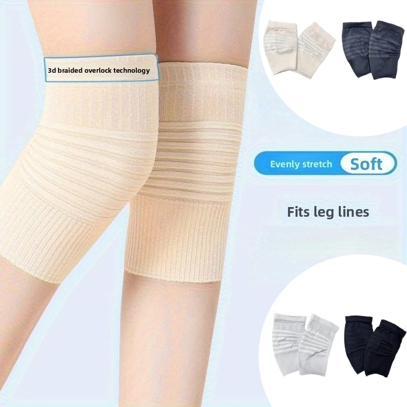 1Pair Warm Knee Support Protector High Elastic Knitted Bandage knee Pad Non-slip Breathable Women Outdoor Cycling Knee Brace