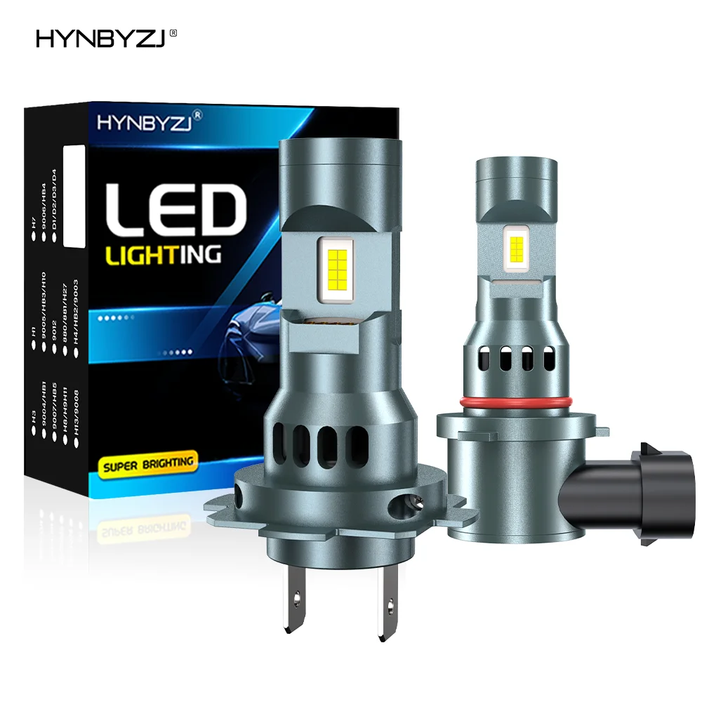 HYNBYZJ H4 H7 LED Bulbs 15000LM 9005 9005 9006 HB4 Mini LED Bulbs H8/9/11 Wireless LED Light Bulbs Plug and Play