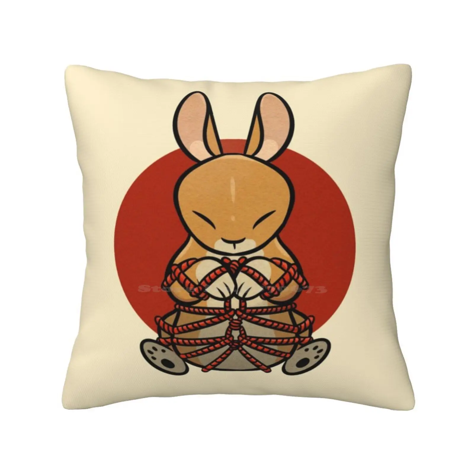 Rope Bunny Throw Cushion Pillow Cover Shibari Kink Rope Bunny Bdsm Bondage Cute