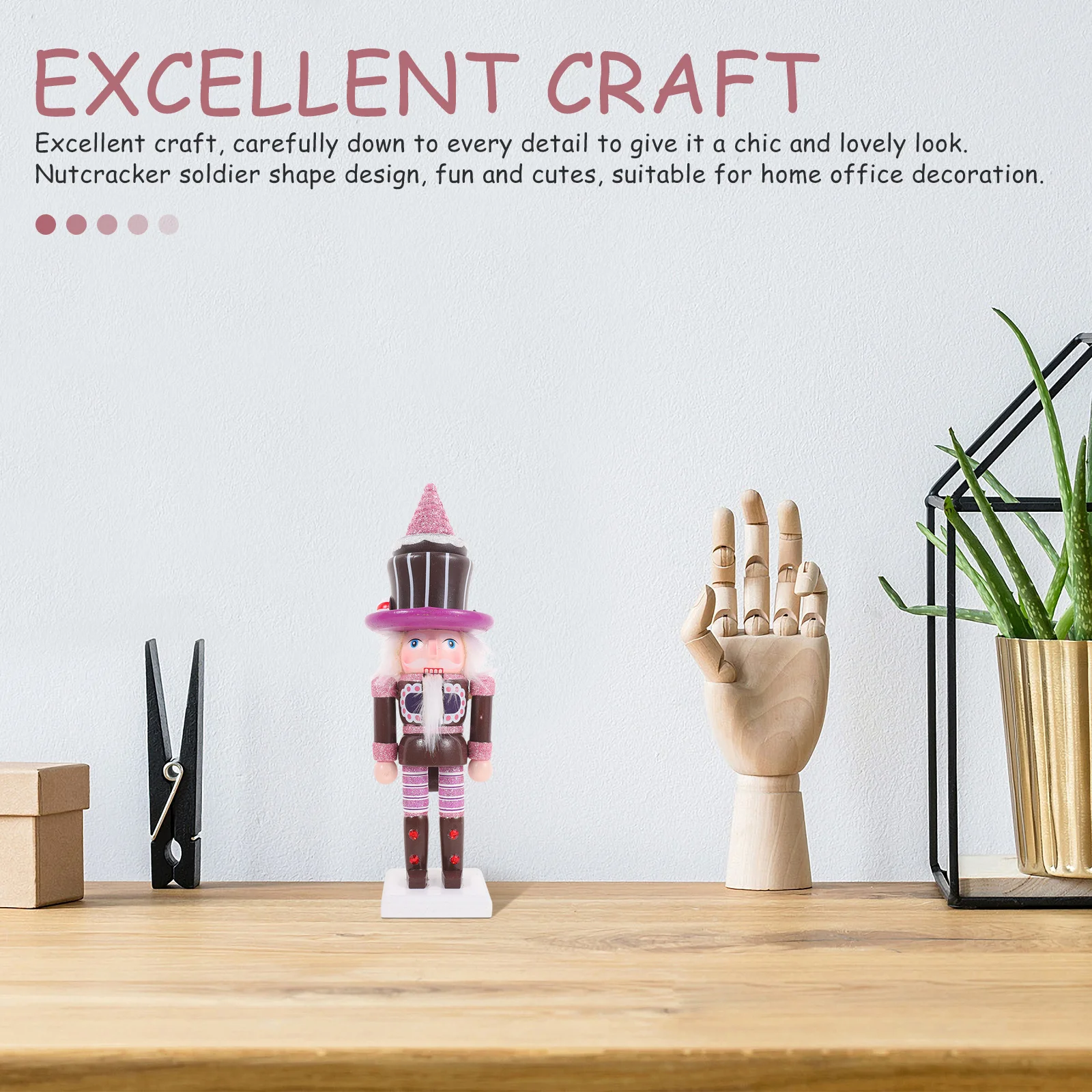 Деревянный Щелкунчик Дизайн торта Классический кукольный настольный орнамент Щелкунчик Яркий цвет Праздничное украшение Фестиваль Cheer