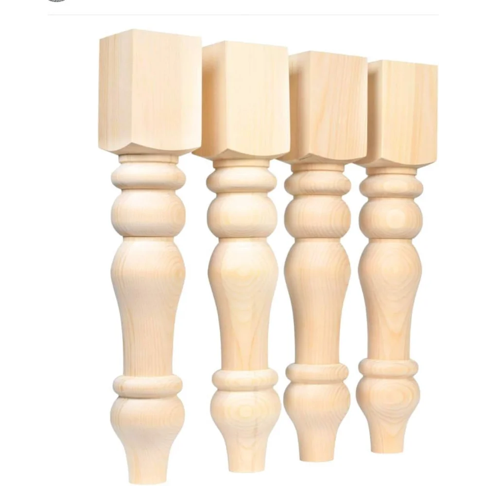 

Curvy Chunky Farmhouse Dining Table Legs Set - Handmade in USA