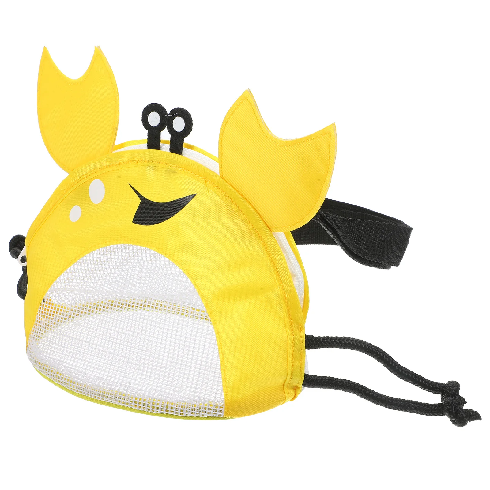 Crab Beach Bag Yellow Kids Toy Shell Mesh Storage Tote Sand Play Tools Portable Beach Shell Collector Bag For Children
