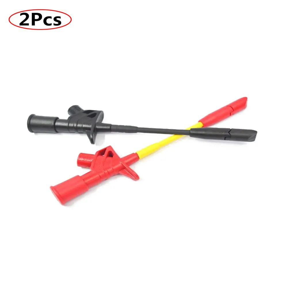 

2Pcs 10A Piercing Needle Test Clips Auto Repair Multimeter Test Clip Break-free Multimeter Testing Probe Hook with 4mm Socket