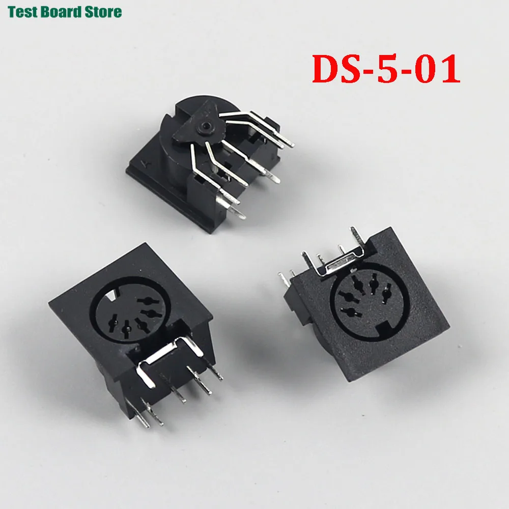 5/10PCS PCB Panel Mount Female Connector DIN5 DIN 5-Pin Jack DS-5-01 MIDI