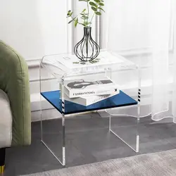 Nordic Acrylic Coffee Table Bedside Table Sofa Edge Table Transparent Modern Minimalist Living Room Bedroom Bedside Storage