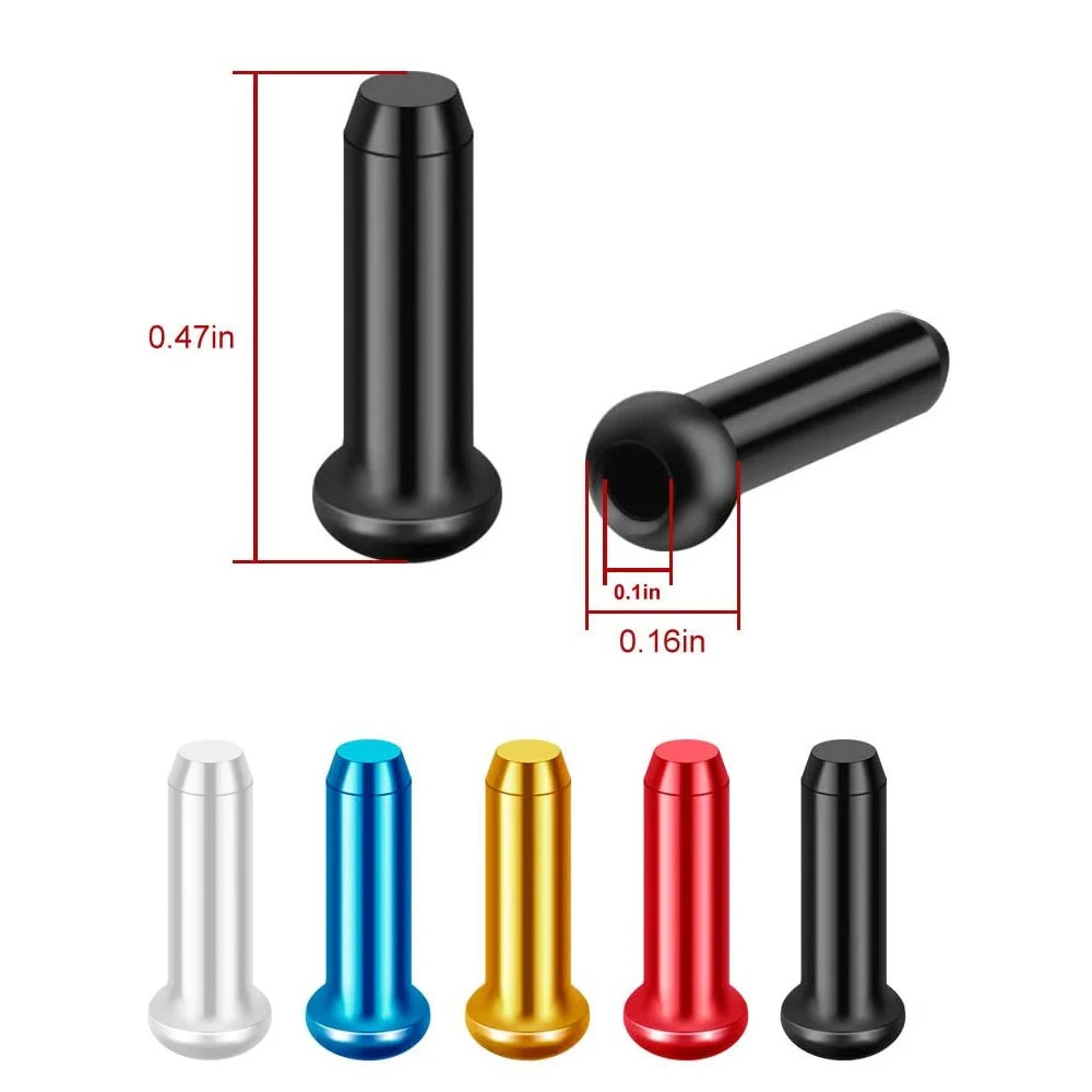 Required for loading Aluminium Solid Color Colorful Bicycle line tail cap Brake Shifter Inner Cable Tips Cables End Caps