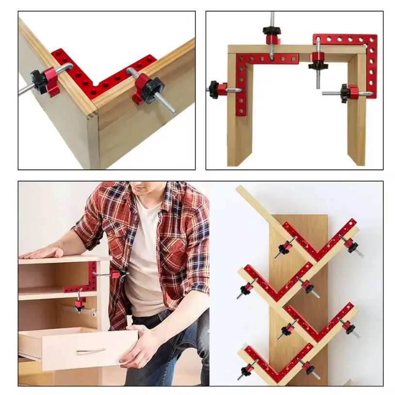 1-2 Set 120/140mm Right Angle Fixing Clip 90° L-shaped Auxiliary Fixture Positioning Panel Fixing Clip Woodworking Clamping Tool