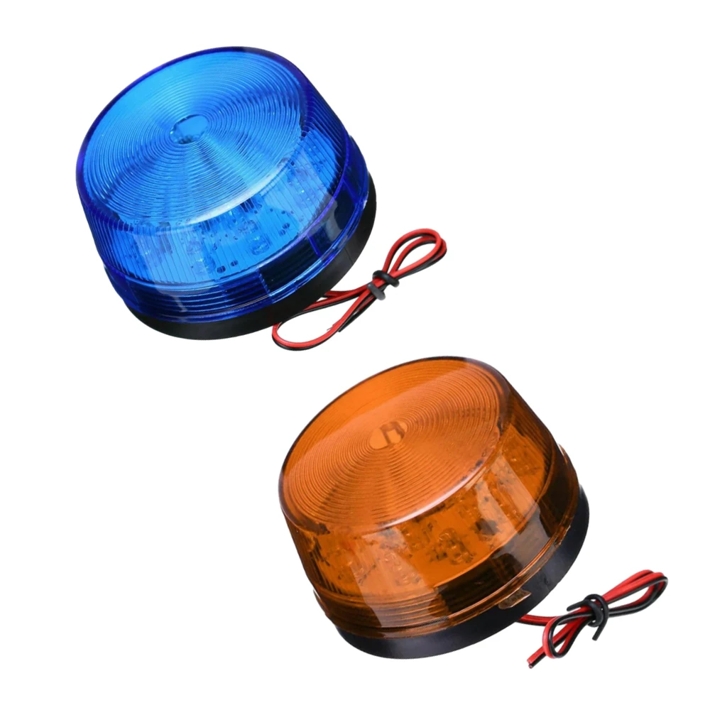 

12 V DC LED Emergency Warning Light Plastic Blue Orange Suitable For cars trucks requiring emergency strobe visibility