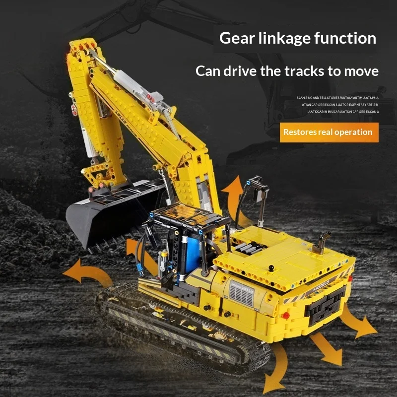 GSF 13112 ألعاب السيارات التقنية MOC-2513 APP & RC نموذج حفارة بمحركات اللبنات الطوب الاطفال هدية الكريسماس #4