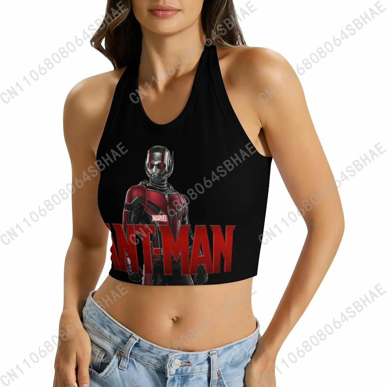 

Marvel Ant Man Custom Photo Women's Halter Top Personalized Picture Tie Back Cami Upload Your Gift Wife Girlfriend Cosplay