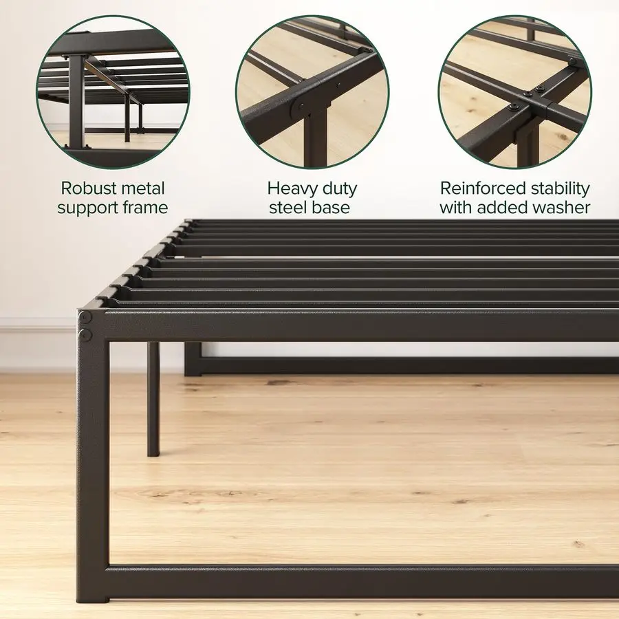 

Zinus ABEL 14 Inch Platform Bed Frame, Steel Slat Support, Easy Assembly, No Box Spring Needed, Eco Friendly WonderBoxTM Packag