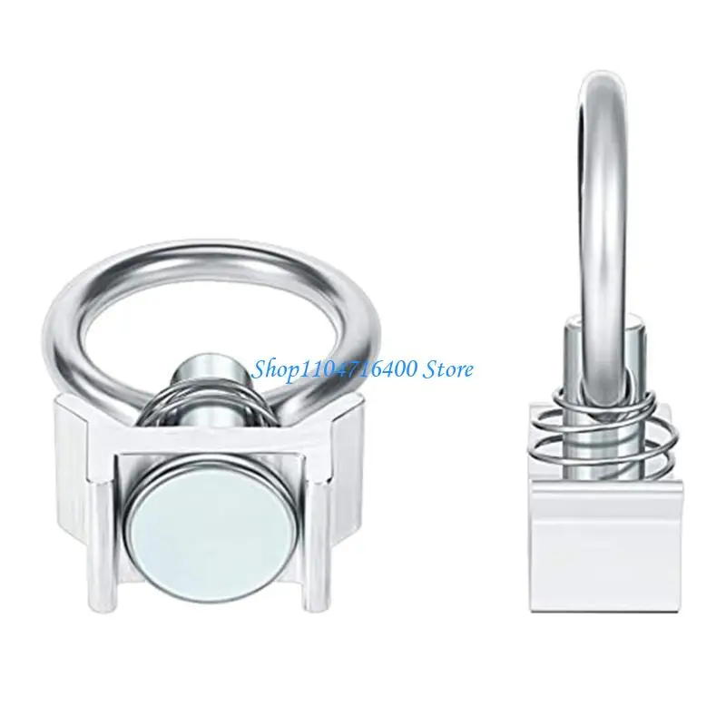 y1gd 1/6/10Pcs L-Track Single Tie Down Fitting with Stainless Steel Quick Release Round Ring and Spring