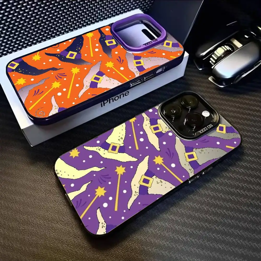 

Phone Case Halloween Witch's Magic Hat For iPhone 17 16 15 14 13 12 11 Pro Max Black Purple Matte Laser Metallic Aurora Funda
