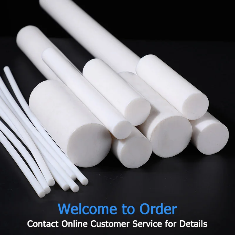 Dia 1mm~250mm PTFE Rod White Polytetrafluoroethylene Rod Environment-friendly Non-toxic DIY Virgin PTFE Plastic Rod