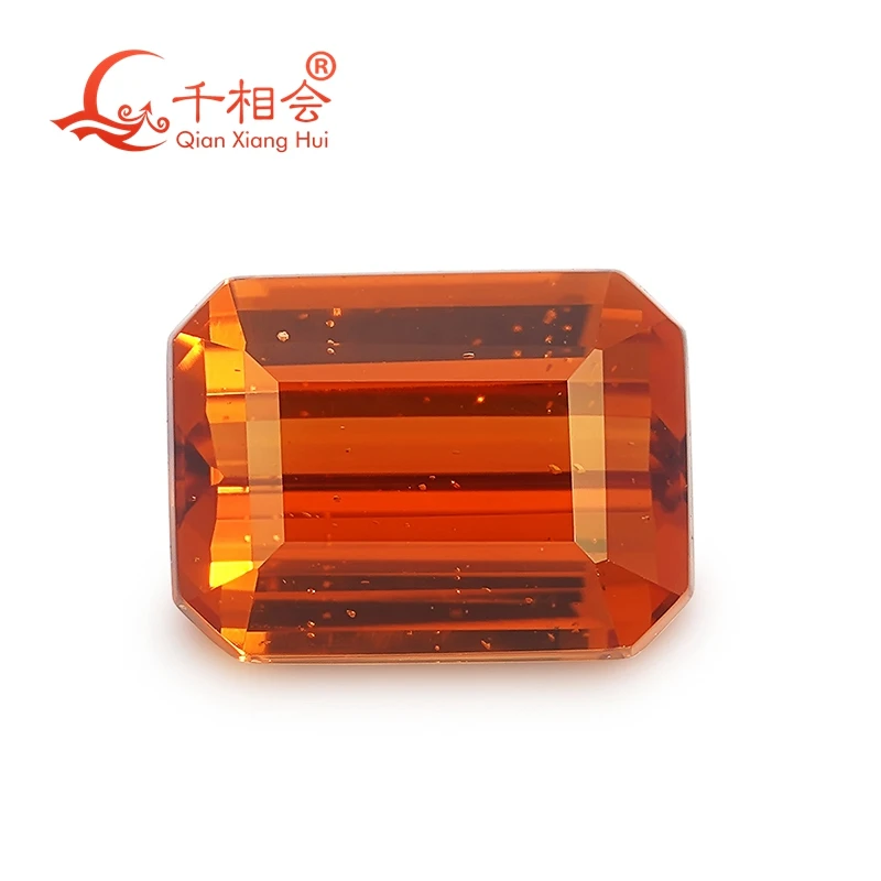 1.06ct emerald  shape Natural Florencite Vivid Orange Fanta Garnet Spessarite Garnet Loose Gemstone GRC certificated