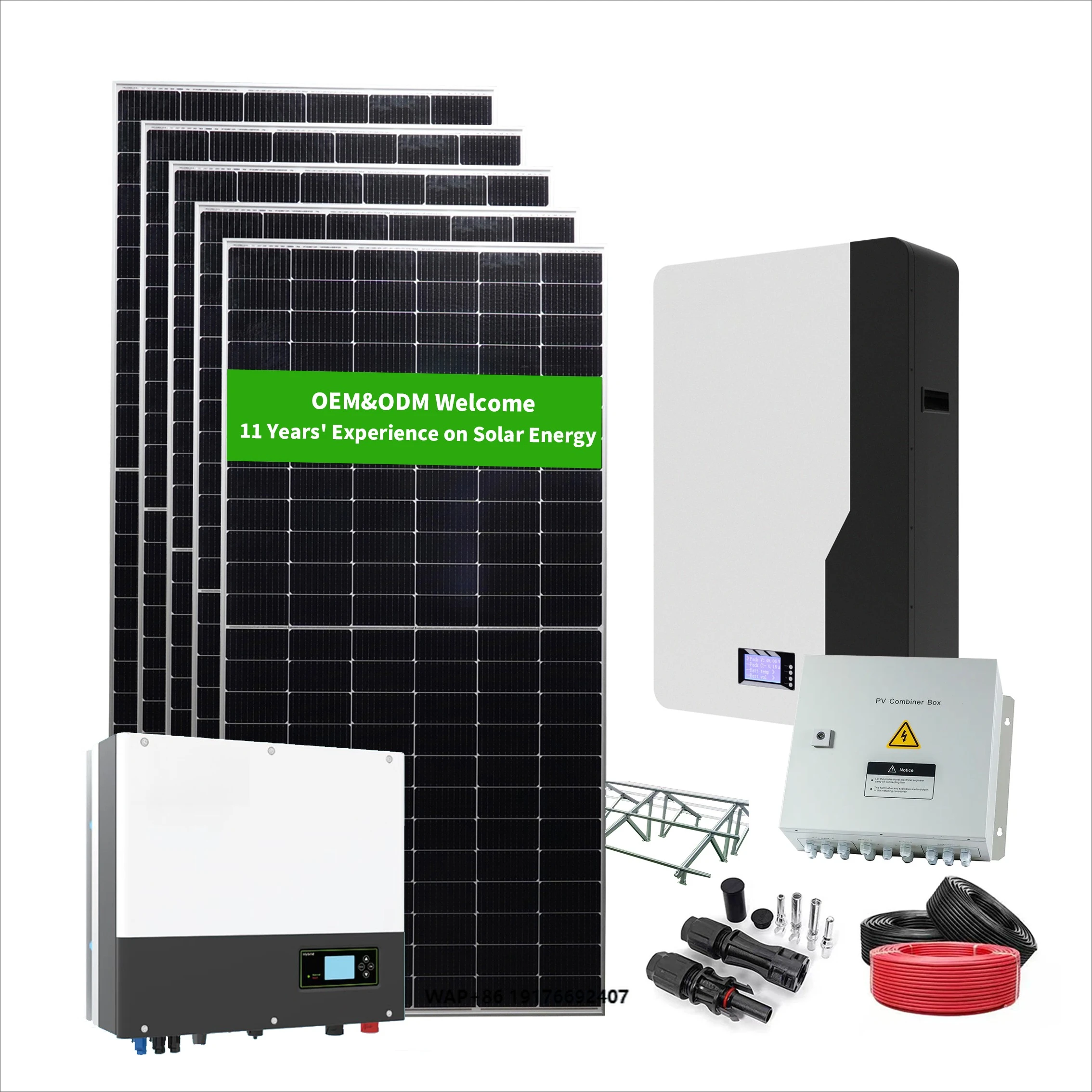 Hybrid Borehole Water Pump System 6KVA Off Grid Solar Power System Battery 6KW Solar Power System All in One