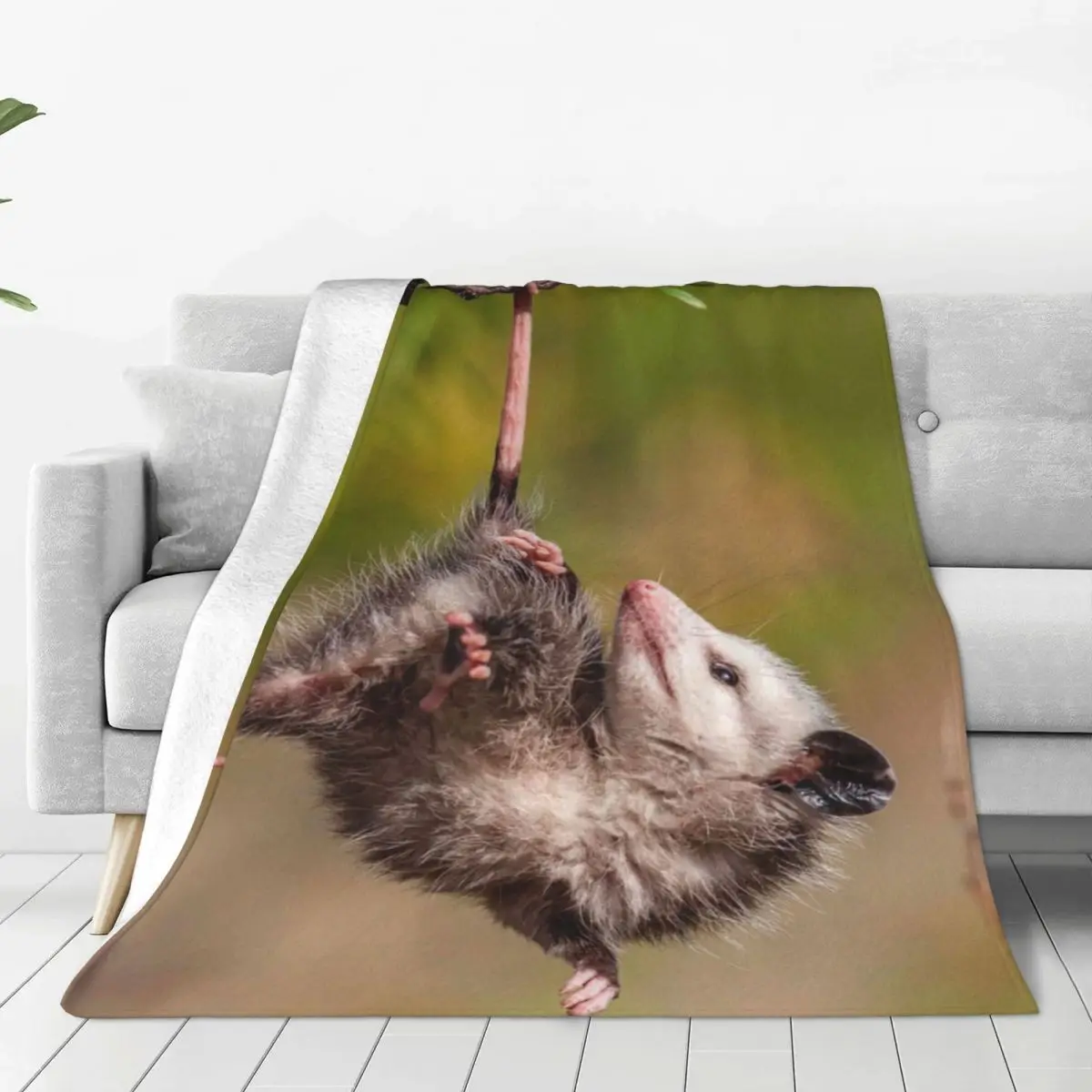 Possum Opossum Animal Blanket Coral Fleece Plush Summer Air Conditioning Breathable Throw Blankets for Bed Office Rug Piece