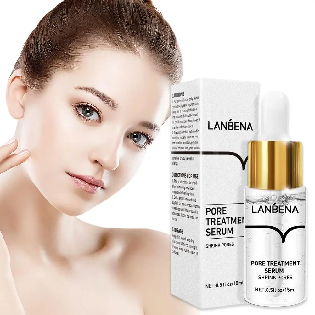 LANBENA-Sérum de Traitement des Pores, Essence Rétrécissement des Pores, Charleroi, Sèche, Contrôle de l'Huile, Réparateur, Peau Lisse, Raffermissant, Hydratant