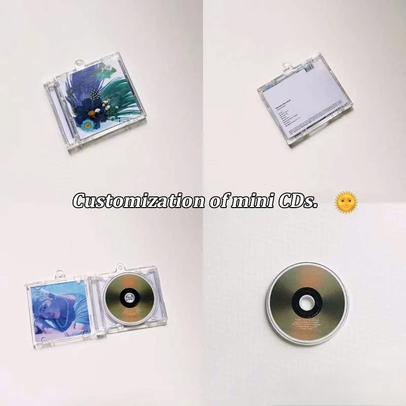 Customized mini NFC CD album label keychains personalized small pendants keychains star singer music ornaments gifts