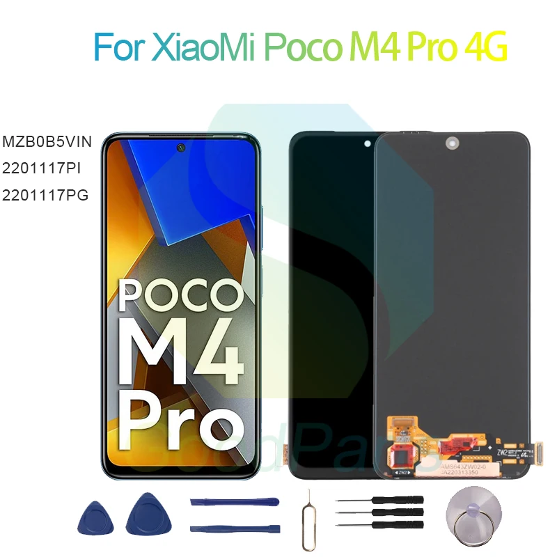 

ЖК-дисплей с сенсорным экраном и дигитайзером в сборе для XiaoMi Poco M4 Pro 4G MZB0B5VIN, 2201117PI/PG Poco M4 Pro 4G, ЖК-дисплей