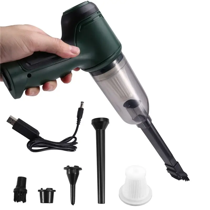 Handheld Vacuum Cordless Car Vacuum Cleaner Car Vacuum Cleaner Portable Rechargeable Dust Extracter Vacuum Cleaner Green-L94A