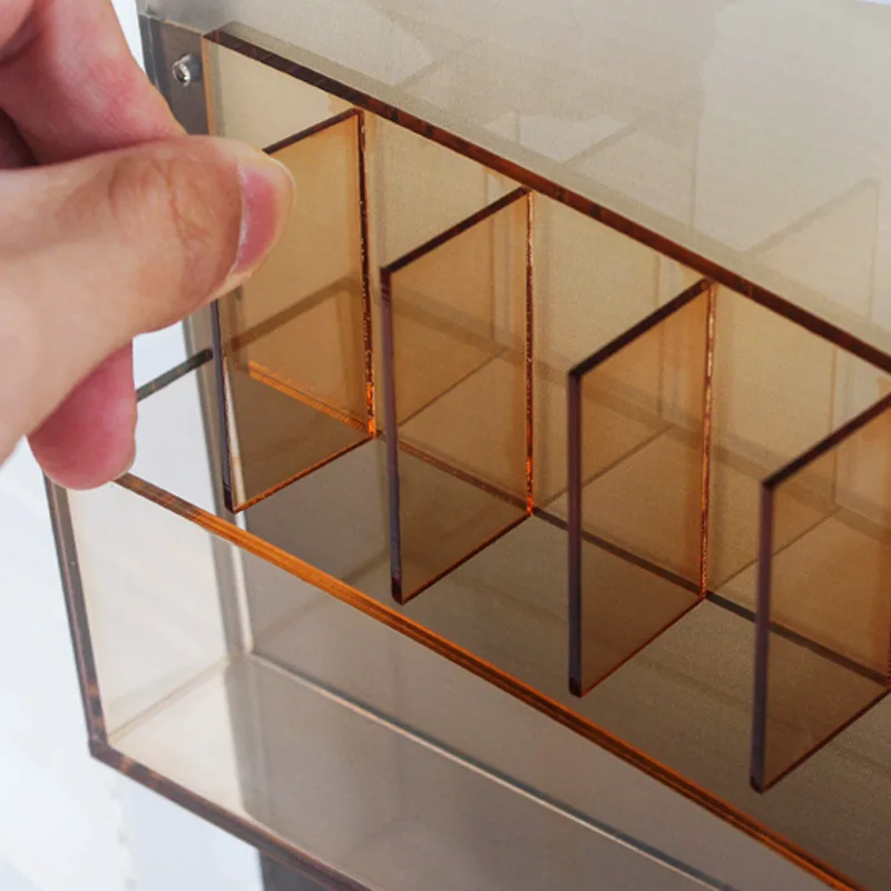 

Acrylic cosmetics storage box shelf grid lipstick compartment storage box desktop gradual change color box
