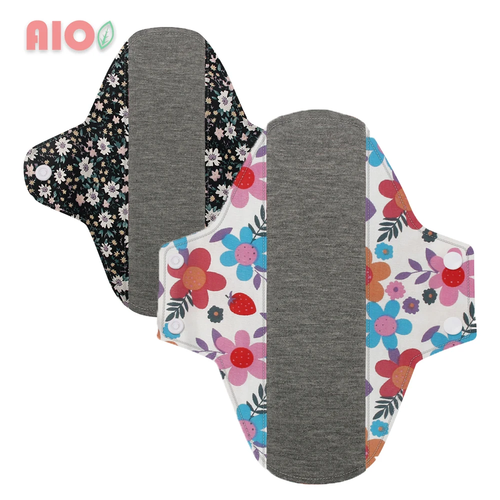 

AIO Washable Menstrual Pads Colored Cotton Reusable Sanitary Napkin Menstrual Ecological Cloth Nursing Pads Ldyllic Style S+M