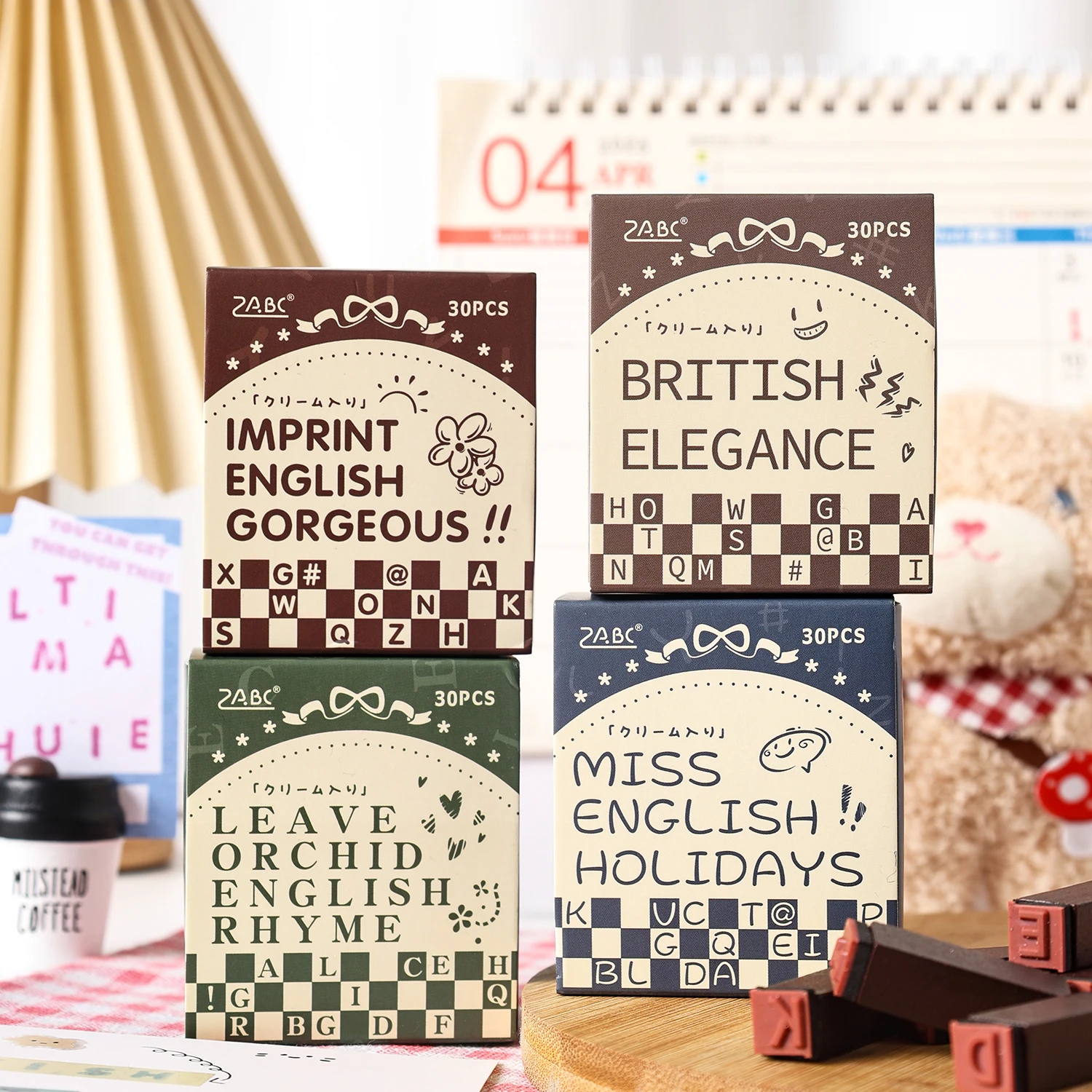 30 قطعة رموز الحروف الإنجليزية خمر ختم مطاطي خشبي مطبوعة ديكور ذاتي الصنع سكرابوكينغ ختم خشبي مخطط يومي القرطاسية