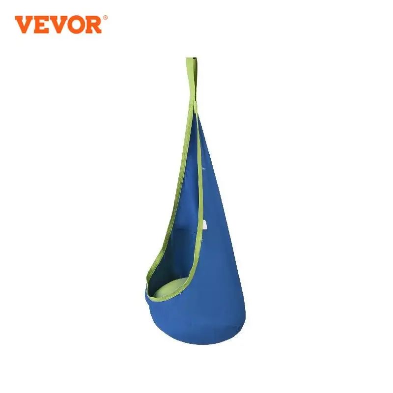 

VEVOR Kids Pod Swing Seat Hanging Hammock Chair with LED Lights Strings, Inflatable Cushion Sensory Pod Swing Chair for Kids