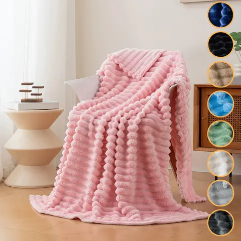 1pc flannel blanket - soft, comfortable, warm nap blanket, Christmas exquisite gift blanket, available in multiple colors
