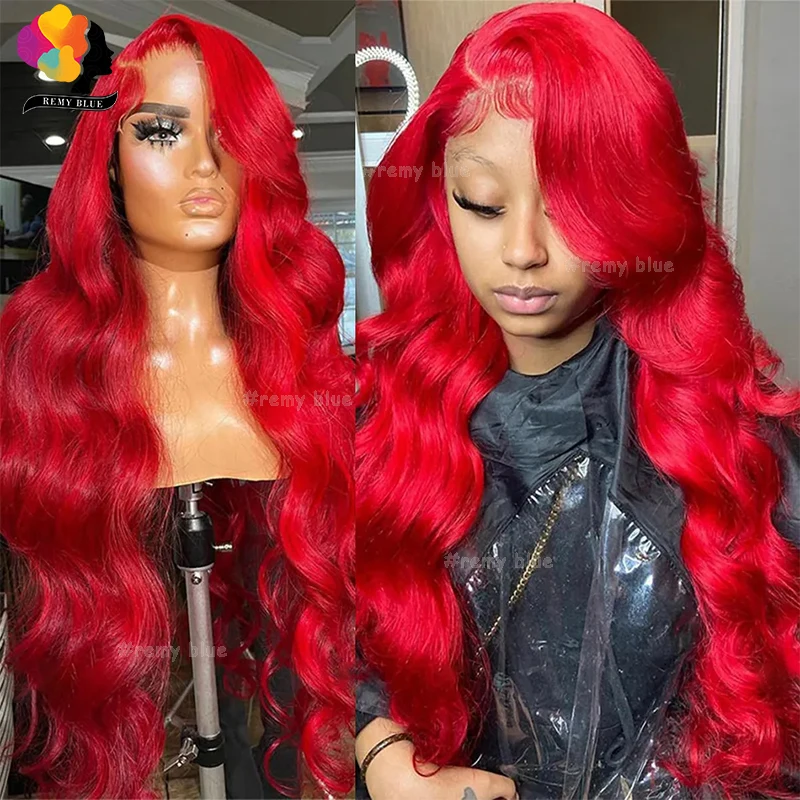 Red Body Wave Lace Front Wig Red 99J Burgundy Wigs 13X6 Hd Lace Frontal Wigs Human Hair Colored 13x6 Transparent Lace Front Wig