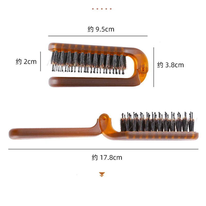 Brosses à Cheveux Pliables en Bois, Poils de Sanglier, Ligne Fine, Extension, Poche, Peigne Pliable, Outils de Coiffure