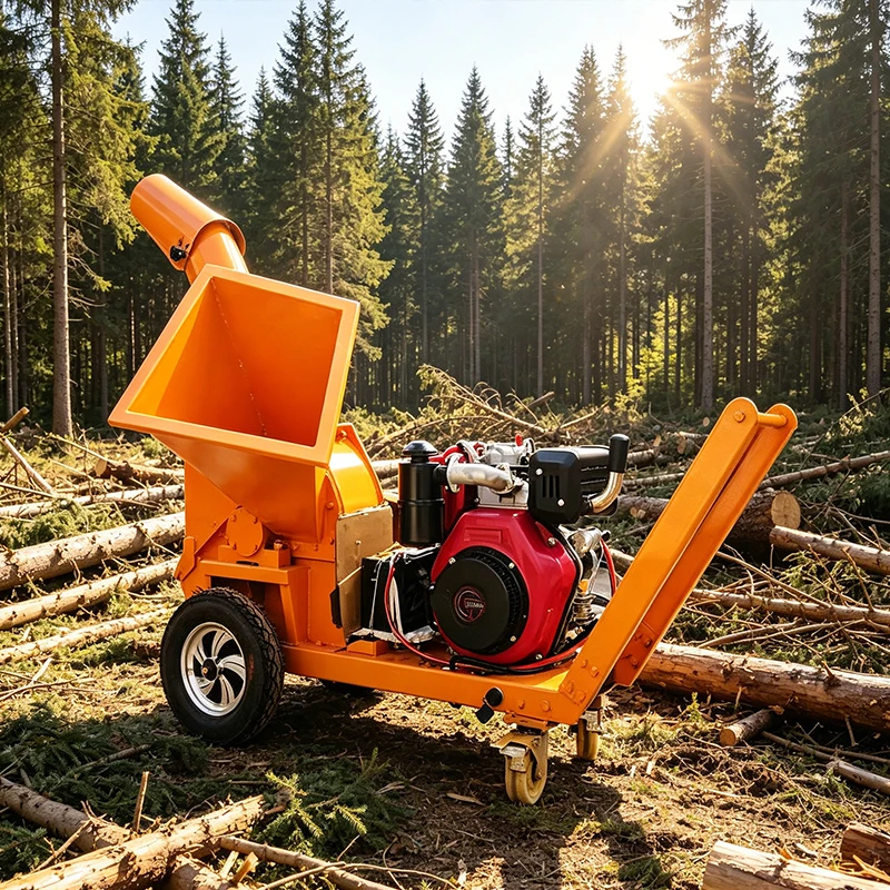 Commercial   Wood Chipper Machine Mobile Branch Crusher Shredder for Farm Garden Orchard Landscaping Service