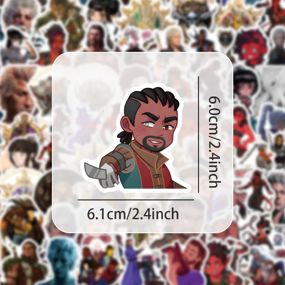 60 pièces Baldur's Gate jeu de rôle autocollants imperméables bricolage téléphone ordinateur portable bagages Cool autocollant pour enfant jouet cadeau