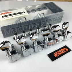 Wilkinson WJN-05 Electric Guitar Machine Heads Tuners Mini Oval Tuner Silver Chrome Tuning Pegs