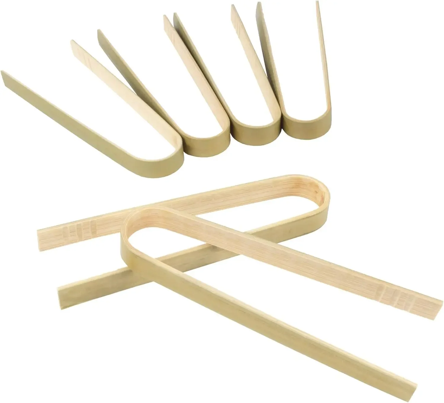 

Great Discounts.3.9" Mini Bamboo Disposable Tongs - Toast Tongs - 2,000 Pieces.new