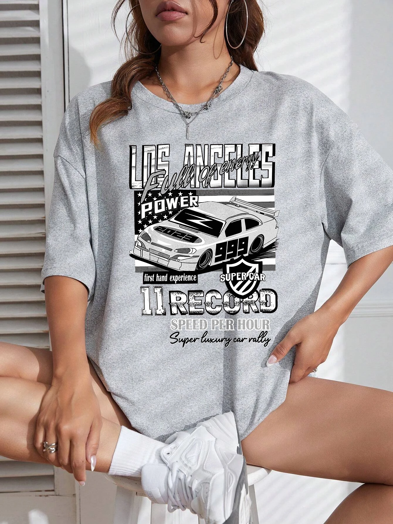 Los Angeles First Hand Experience 11 Record T Shirts Women Breathable Hip Hop T-Shirts Oversized T-Shirts Street Cotton Clothing