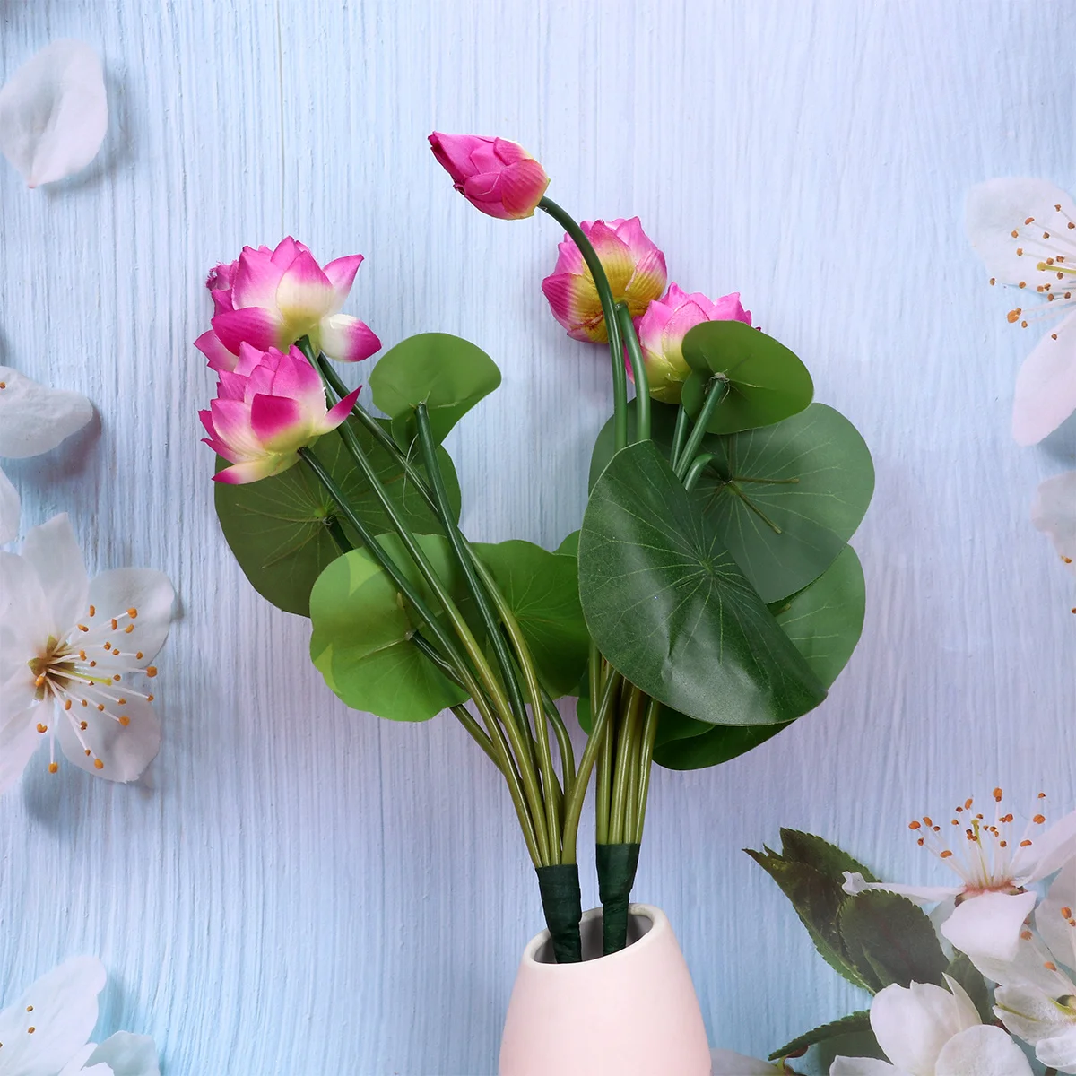 

2Pcs Silk Fake Lotus Ornament Purple Artificial Lotus Flower Home Store Festival Decoration Home Ornament