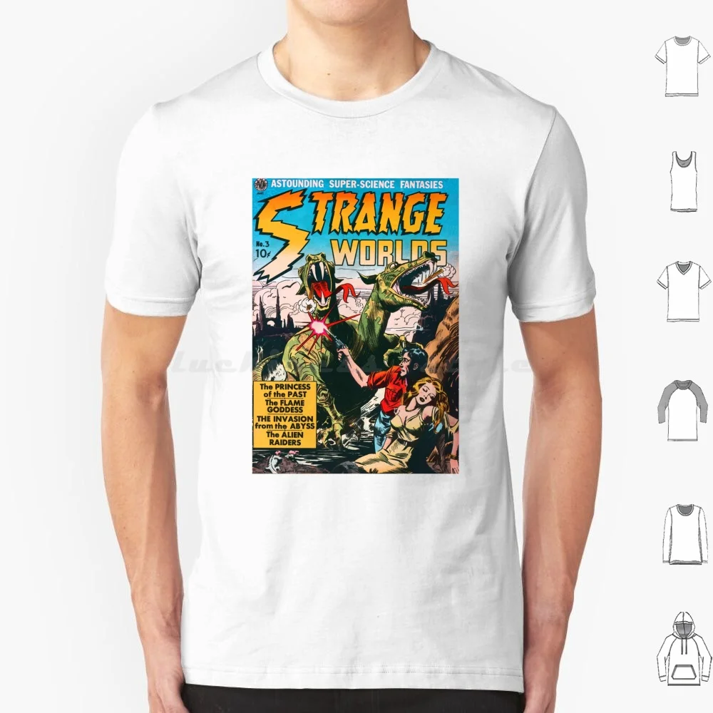 Mondes étranges étonnant Super Science fantasies t-shirt coton hommes femmes bricolage impression science-fiction or âge pulpe bande dessinée bande dessinée Art