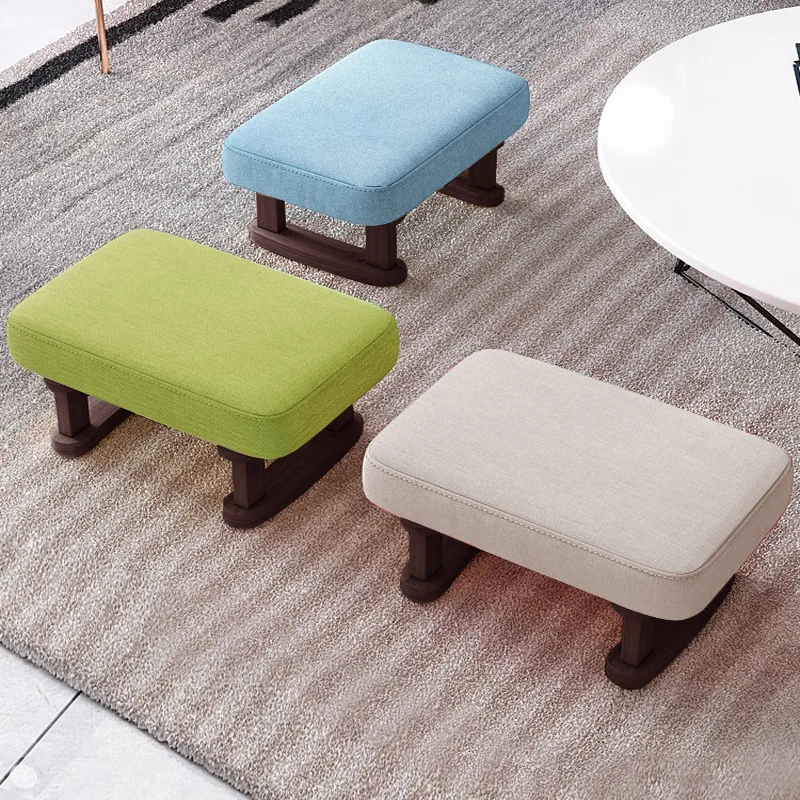 Household Creative Low Stool Small Stool Solid Wood Cloth Stool Living Room Simple Sofa Footstool Adult Bench Shoe Stool Stools