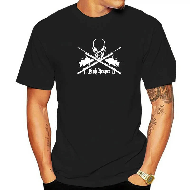 FISH REAPER Spear Fishinger Speargun Hogfish Fishermen Tee T Shirt Spearfishing Men T Shirt Print Cotton Short Sleeve T-shirt