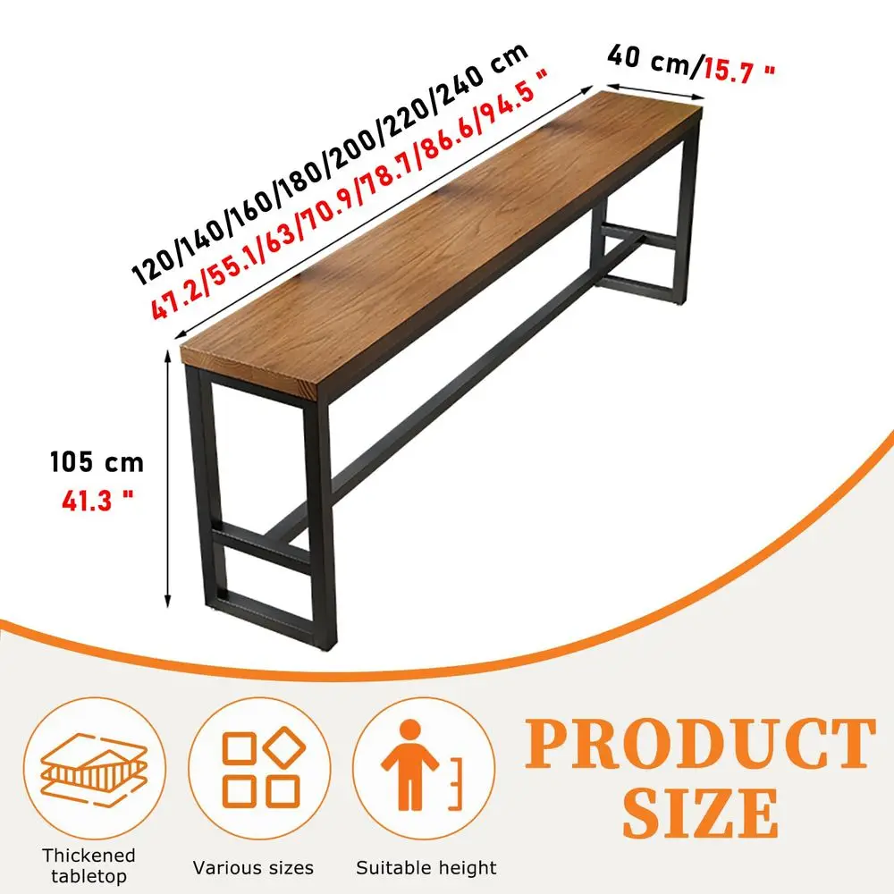

Table,Farmhouse Pub Table,Industrial Bar Height Dining Table,2in Thickness Solid Wood Top for Kitchen, Coffee Shop, Pub, Br -HOT