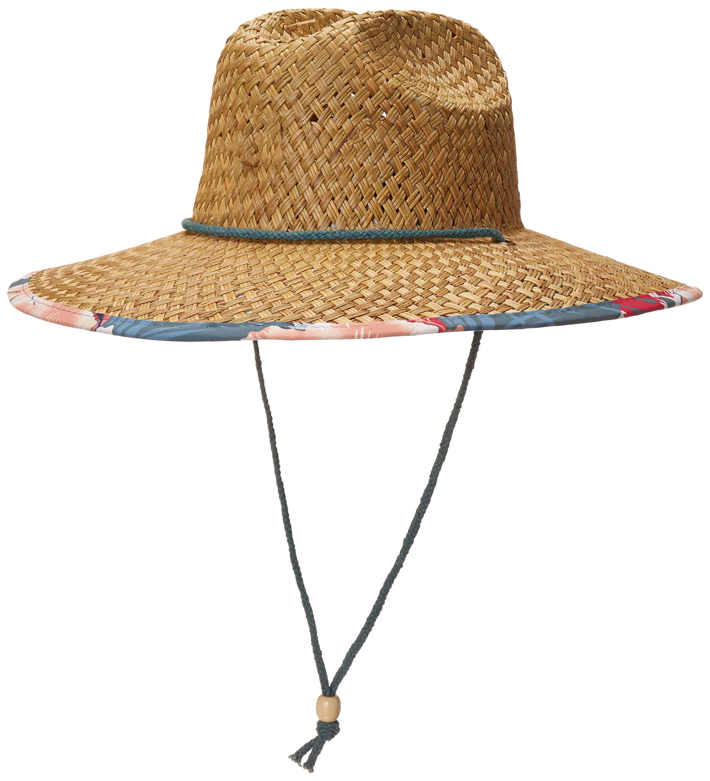 25 pcs/lotMen & Women\'s Straw Sun Hat UPF  Straw Lifeguard Hat Printed Under Brim Beach Straw Hat Outdoor Fishing Sun Hat Classi