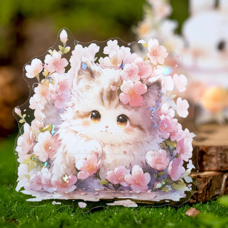 Yoofun 10pcs Cute Animal Stickers for Craft Card Making Kwaii Cat Rabbits Sticker Collage Junk Journal Scrapbooking Decor Labels