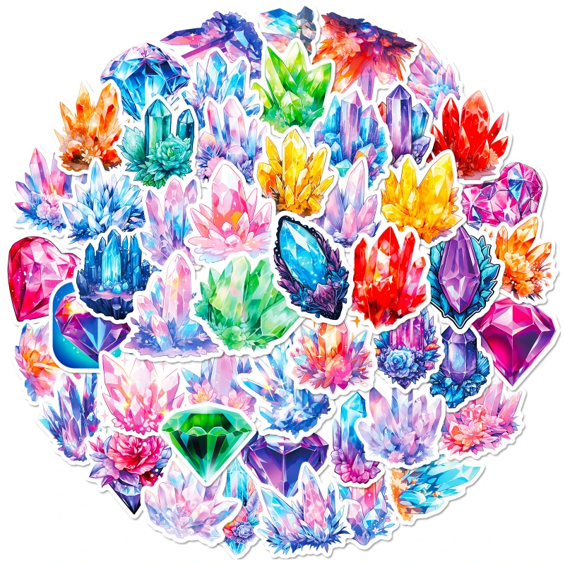 50pcs Crystal Column Dream Love Color Crystal Diamond Gemstone Waterproof Sticker